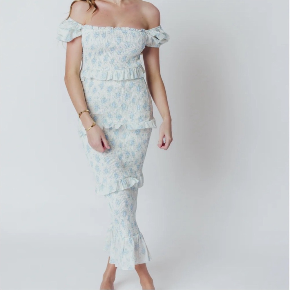 Mable x Worth Collective Ada smocked puff sleeve floral dress